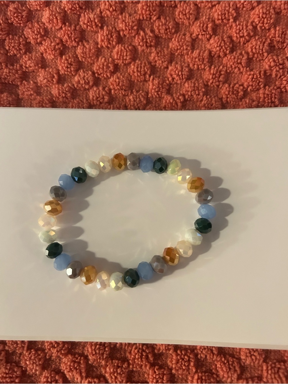 Multi-Color Faceted Beaded Stretch Bracelet